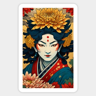 Floral Japanese warrior Sticker